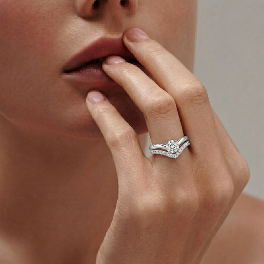 Silver Chevron Ring