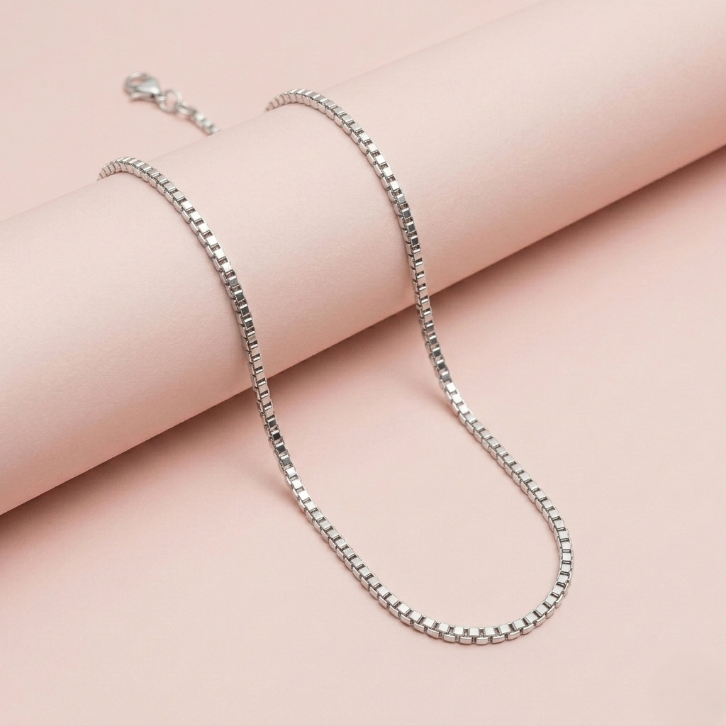 Men Silver Tennis Chain Necklace