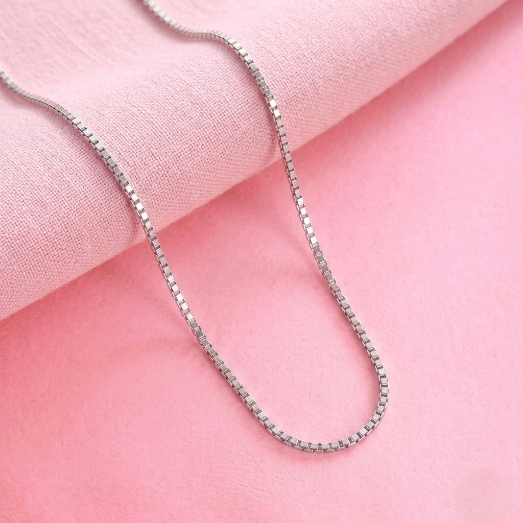 Silver Box Chain Necklace