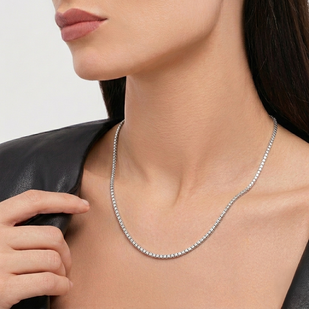 Silver Box Chain Necklace