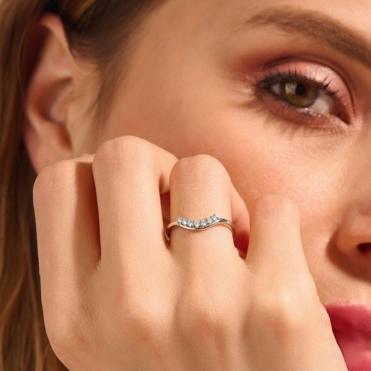 Silver Curved Ring