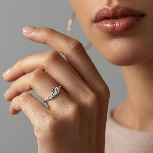 Silver Leaf Ring