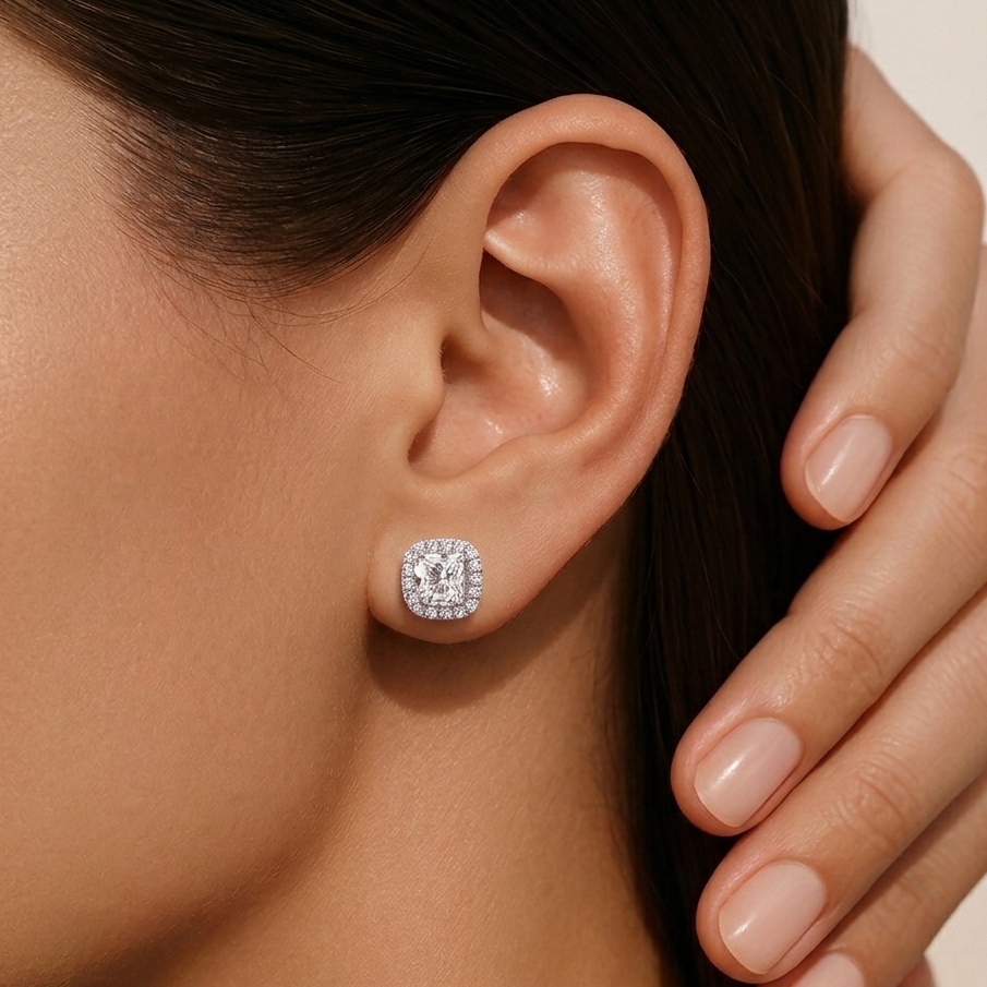 Silver Halo Earrings