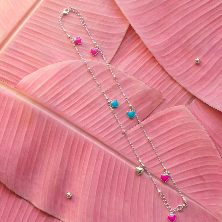 Silver Heart Anklet
