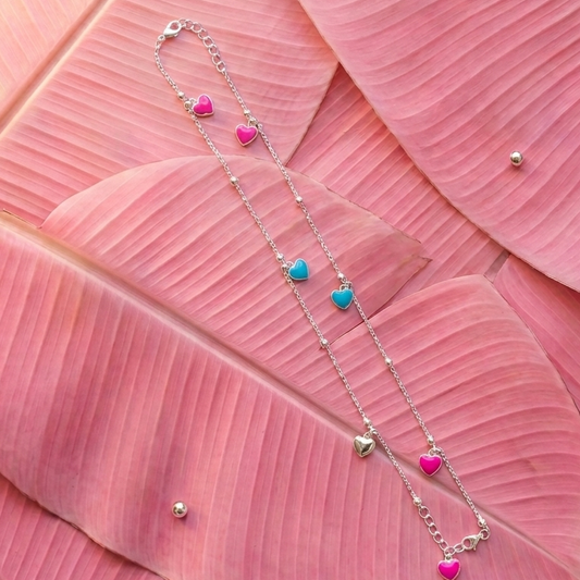 Silver Heart Anklet