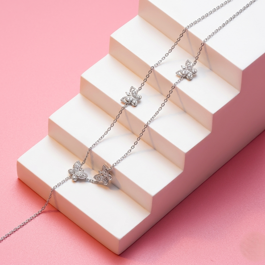 Silver Butterfly Anklet