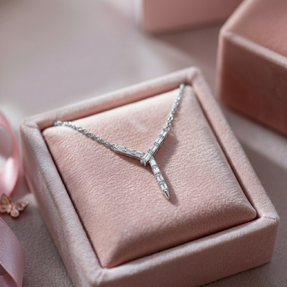 Baguette Silver Necklace