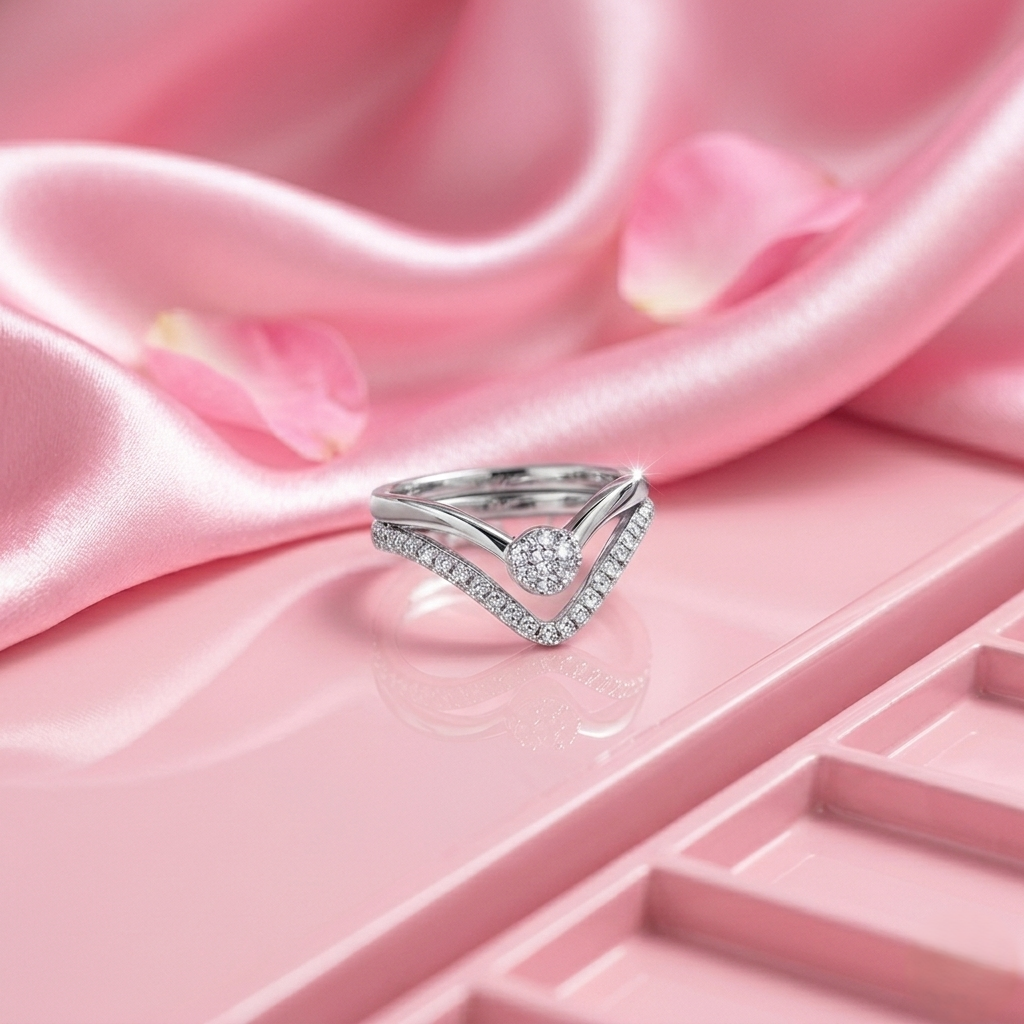 Silver Chevron Ring